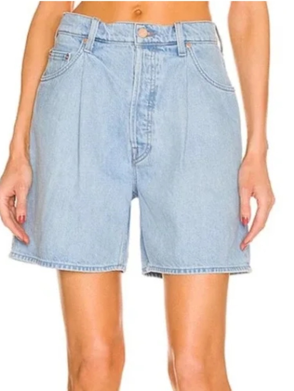 Mother SNACKS The Pleated Fun Dip High Waist Shorts Button Fly Size 30